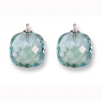 Heide Heinzendorff Einhänger Quarzglas Briolett 16mm Aqua 