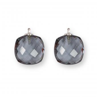 Heide Heinzendorff Einhänger Quarzglas Briolett 16mm Black Diamond 