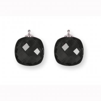 Heide Heinzendorff Einhänger Quarzglas Briolett 16mm Schwarz 