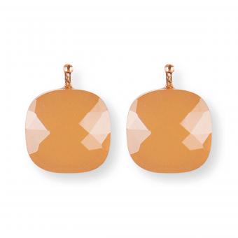 Heide Heinzendorff Einhänger Quarzglas Facette 12mm Apricot 
