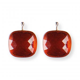 Heide Heinzendorff Einhänger Quarzglas Facette 12mm Cognac 