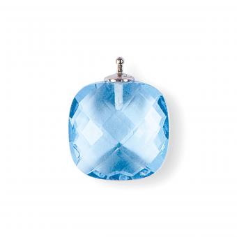 Heide Heinzendorff Anhänger Quarzglas Briolett 16mm Hellsafir 