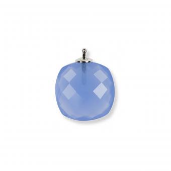 Heide Heinzendorff Anhänger Quarzglas Briolett 16mm Azur 
