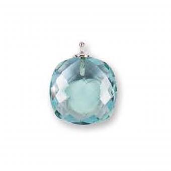 Heide Heinzendorff Anhänger Quarzglas Briolett 16mm Aqua 