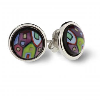 Frey Wille Hundertwasser Street Rivers Ohrstecker CABOCHON 